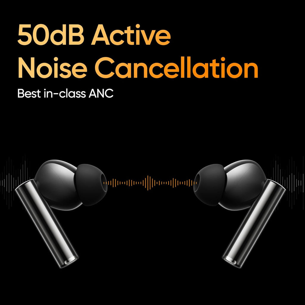 Realme Buds Air 5 Pro TWS – 40 H Playback & Bluetooth 5.3 | Dual Drivers & Hi-Res LDAC Audio