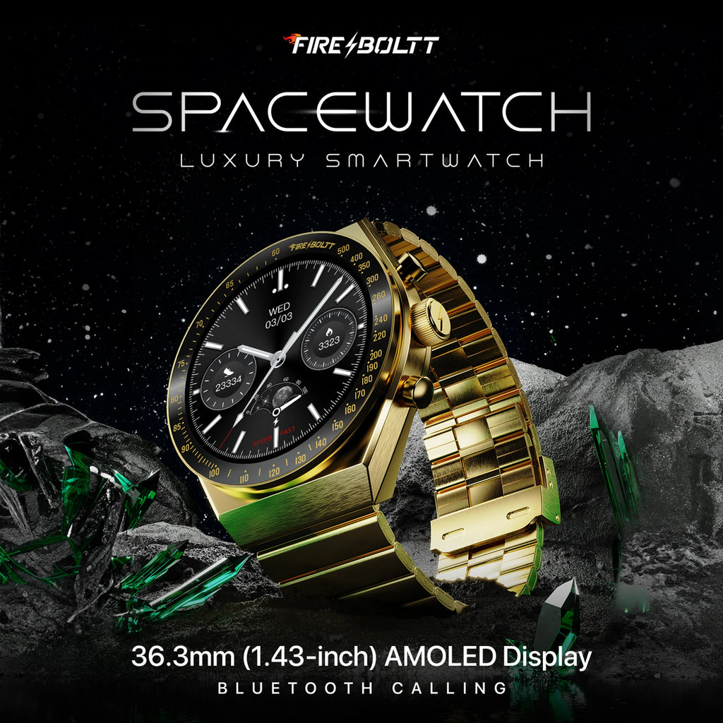 Fire-Boltt Spacewatch | Stainless Steel Bluetooth Calling Watch| 1.43″ AMOLED