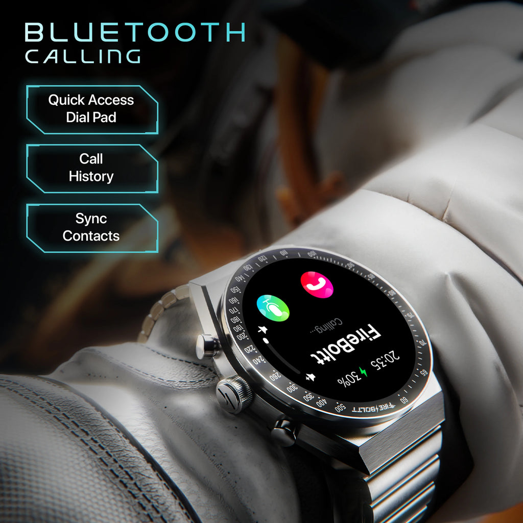 Fire-Boltt Spacewatch | Stainless Steel Bluetooth Calling Watch| 1.43″ AMOLED